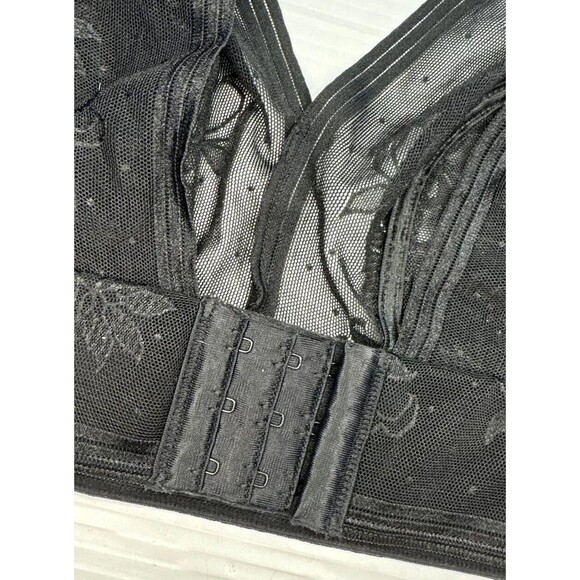 Wacoal 810340 Net Effect Soft Cup Bra Bralette Lace Wire Free Black Sz 32 - Picture 7 of 9